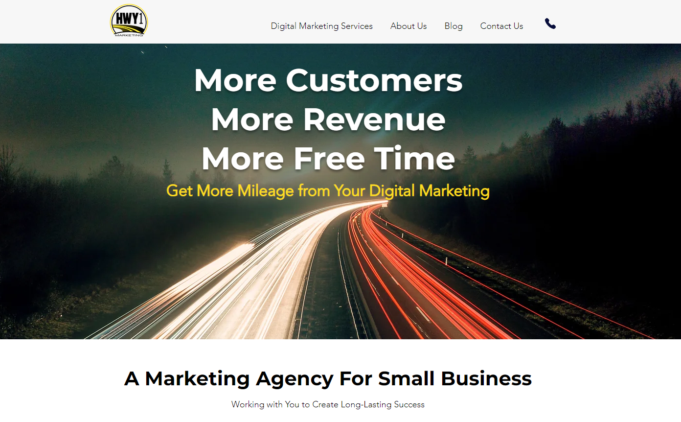 Highway One Marketing Homepage