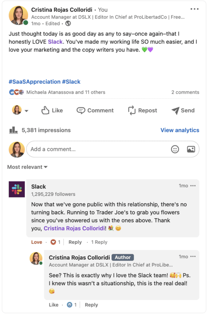 Slack Replying to Slack User